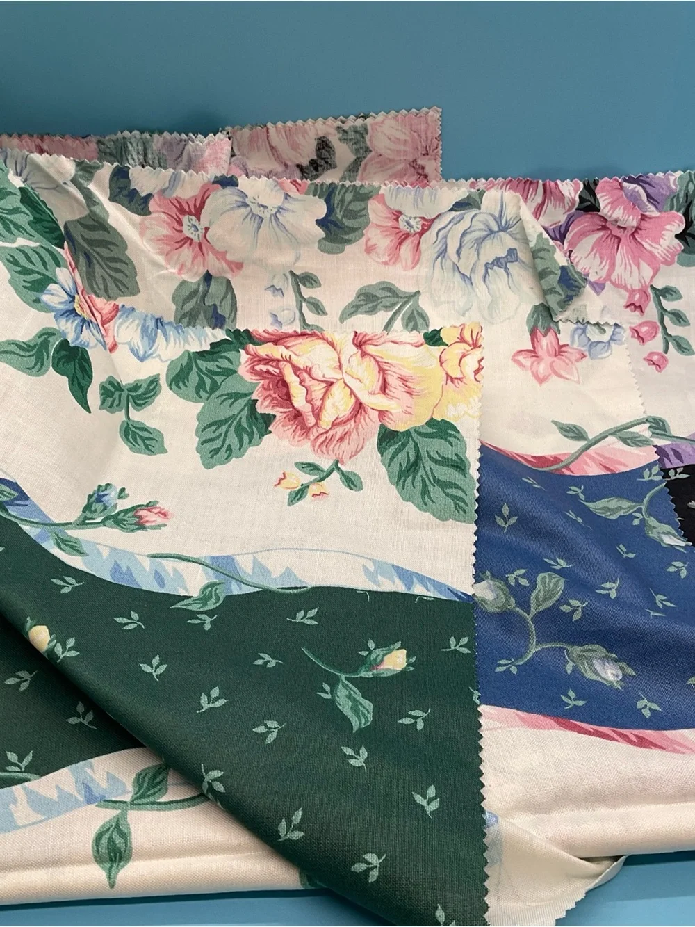 Vintage Fabric Samples Lot Florals Cotton